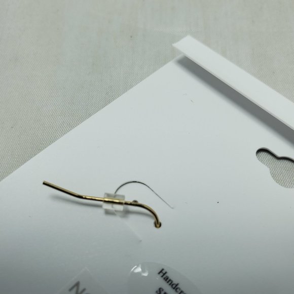 Nordstrom chain link fishhook drop earring green and gold - Picture 4 of 4